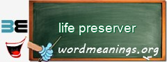 WordMeaning blackboard for life preserver